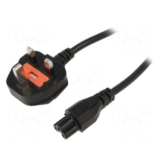 Cable | 3x0.75mm2 | BS 1363 (G) plug,IEC C5 female | PVC | 1.8m | 2.5A