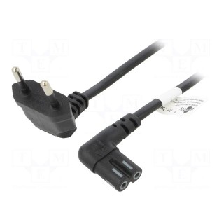 Cable | CEE 7/16 (C) plug angled,IEC C7 female angled | PVC | 1.5m