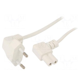 Cable | 2x0.75mm2 | PVC | 2.5m | white | 2.5A | 250V | Cablexpert