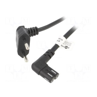 Cable | CEE 7/16 (C) plug angled,IEC C7 female angled | PVC | 5m