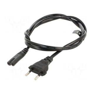 Cable | 2x0.5mm2 | CEE 7/16 (C) plug,IEC C7 female | PVC | 1.2m | 3A