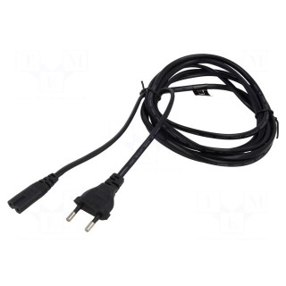 Cable | 2x0.5mm2 | CEE 7/16 (C) plug,IEC C7 female | PVC | 1.8m | 3A