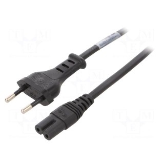 Cable | 2x0.75mm2 | CEE 7/16 (C) plug,IEC C7 female | PVC | 2m | black