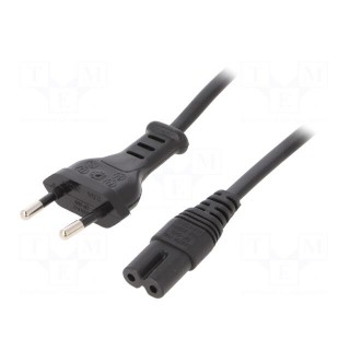 Cable | 2x0.75mm2 | CEE 7/16 (C) plug,IEC C7 female | PVC | 4m | black