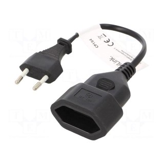 Cable | CEE 7/16 (C) socket,CEE 7/16 (C) plug | 0.2m | Sockets: 1