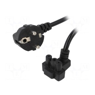 Cable | CEE 7/7 (E/F) plug angled,Dell 3pin | 1.5m | black | PVC