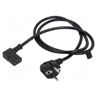 Cable | 3x0.75mm2 | CEE 7/7 (E/F) plug angled,IEC C13 female | PVC