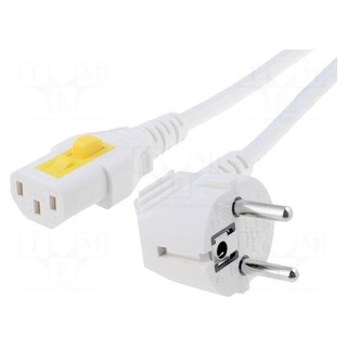 Cable | 3x1mm2 | CEE 7/7 (E/F) plug angled,IEC C13 female | PVC | 3m