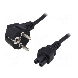 Cable | 3x0.75mm2 | CEE 7/7 (E/F) plug angled,IEC C5 female | 1.2m