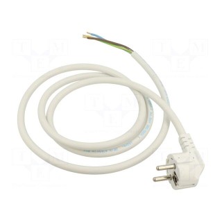 Cable | 3x1.5mm2 | CEE 7/7 (E/F) plug angled,wires | PVC | 1.5m | 16A