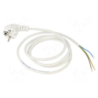 Cable | 3x0.75mm2 | CEE 7/7 (E/F) plug angled,wires | PVC | 1.5m