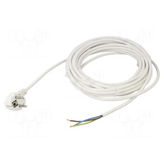 Cable | 3x0.75mm2 | CEE 7/7 (E/F) plug angled,wires | PVC | 10m | 16A