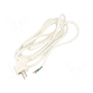 Cable | 3x1.5mm2 | CEE 7/7 (E/F) plug angled,wires | PVC | 3.5m | 16A
