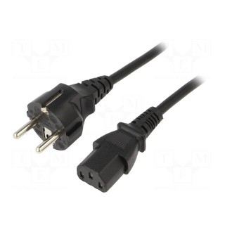 Cable | 3x0.75mm2 | CEE 7/7 (E/F) plug,IEC C13 female | PVC | 1.8m