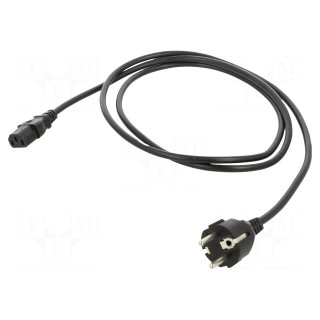 Cable | 3x1mm2 | CEE 7/7 (E/F) plug,IEC C13 female | PVC | 1.8m | 10A
