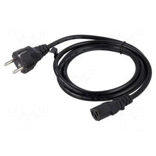 Cable | 3x0.75mm2 | CEE 7/7 (E/F) plug,IEC C13 female | PVC | 3m