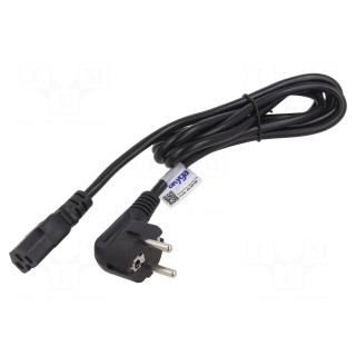 Cable | 3x1mm2 | CEE 7/7 (E/F) plug,IEC C15 female | PVC | 1.8m | 10A