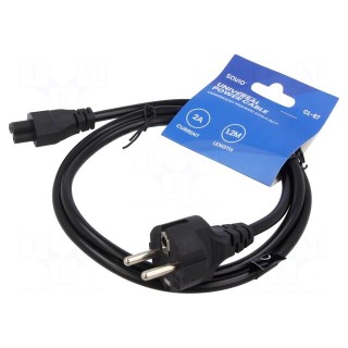 Cable | 3x0.75mm2 | CEE 7/7 (E/F) plug,IEC C5 female | PVC | 1.2m