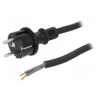 Cable | 3x1.5mm2 | CEE 7/7 (E/F) plug,wires,SCHUKO plug | rubber