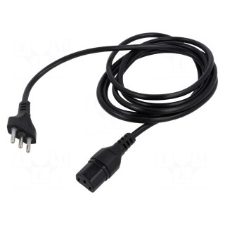 Cable | 3x0.75mm2 | CEI 23-50 (L) plug,IEC C13 female | PVC | 1.5m