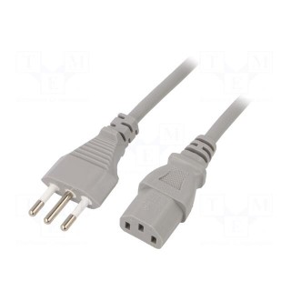 Cable | 3x0.75mm2 | CEI 23-50 (L) plug,IEC C13 female | PVC | 1.8m