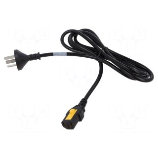 Cable | 3x1mm2 | GB 2099 plug,IEC C13 female | PVC | 2m | with locking