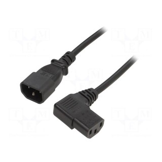 Cable | 3x0.75mm2 | IEC C13 female 90°,IEC C14 male | PVC | 1.8m