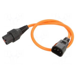 Cable | IEC C13 female,IEC C14 male | 0.5m | with IEC LOCK locking