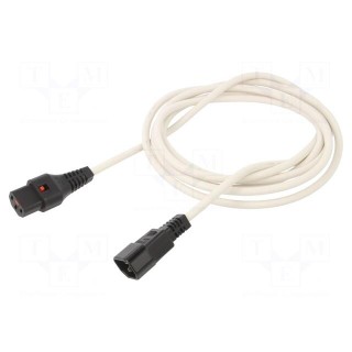 Cable | IEC C13 female,IEC C14 male | 3m | with IEC LOCK locking