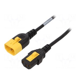 Cable | 3x18AWG | IEC C13 female,IEC C14 male | PVC | 3m | black | 10A
