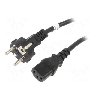 Cable | IEC C13 female,IEC C14 male | PVC | 3m | black | 10A | 250V