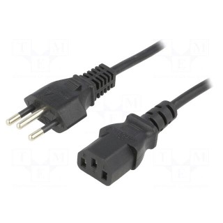 Cable | IEC C13 female,NBR 14136 (N) plug | 1.8m | black | PVC | 10A