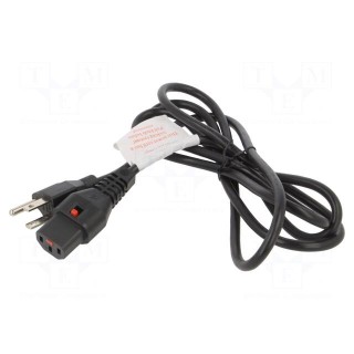 Cable | IEC C13 female,NEMA 5-15 (B) plug | 1.83m | black | 10A | 125V