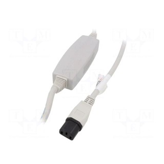 Cable | IEC C13 female,wires | 2m | white | 10A | 250V | IP20