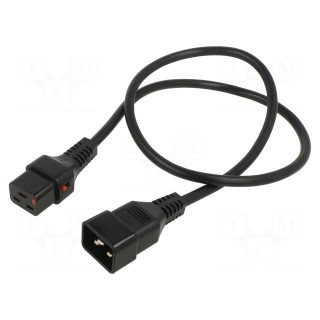 Cable | IEC C19 female,IEC C20 male | 1m | with IEC LOCK locking