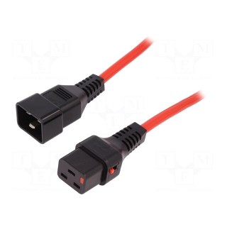 Cable | IEC C19 female,IEC C20 male | 2m | with IEC LOCK locking