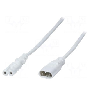 Cable | IEC C7 female,IEC C8 male | 2m | Sockets: 1 | white