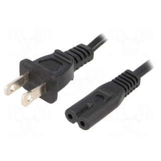 Cable | NEMA 5-15 (B) plug,IEC C7 female | 1.8m | Sockets: 1 | black