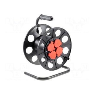 Cable reel | with socket | Sockets: 4