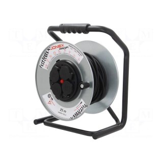 Extension lead | reel,with non-rotating sockets | Sockets: 4 | 25m