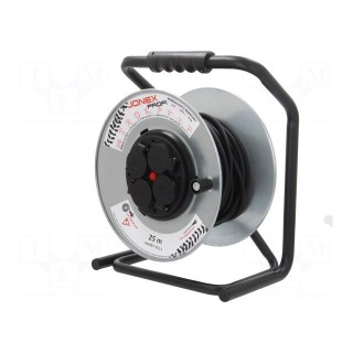 Extension lead | reel,with non-rotating sockets | Sockets: 4 | 25m