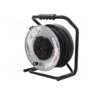 Extension lead | reel,with non-rotating sockets | Sockets: 4 | 40m