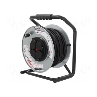 Extension lead | reel,with non-rotating sockets | Sockets: 4 | 40m