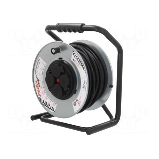 Extension lead | reel,with non-rotating sockets | Sockets: 4 | 50m