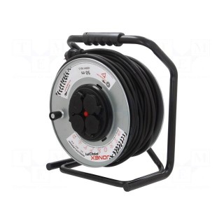 Extension lead | reel,with non-rotating sockets | Sockets: 4 | 50m