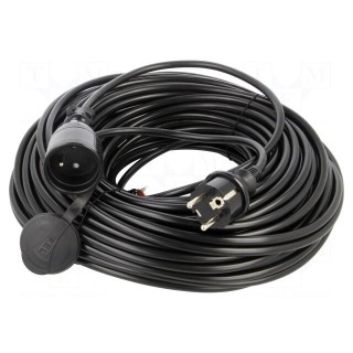 Extension lead | 3x1.5mm2 | Sockets: 1 | PVC | black | 40m | 16A | STANDARD