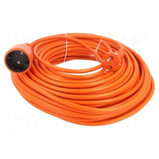 Extension lead | 2x1.5mm2 | Sockets: 1 | PVC | orange | 40m | 16A