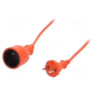 Extension lead | 2x1mm2 | Sockets: 1 | PVC | orange | 40m | 10A