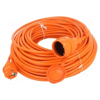 Extension lead | 3x1.5mm2 | Sockets: 1 | PVC | orange | 40m | 16A