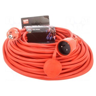Extension lead | 3x1.5mm2 | Sockets: 1 | rubber | red | 40m | 16A